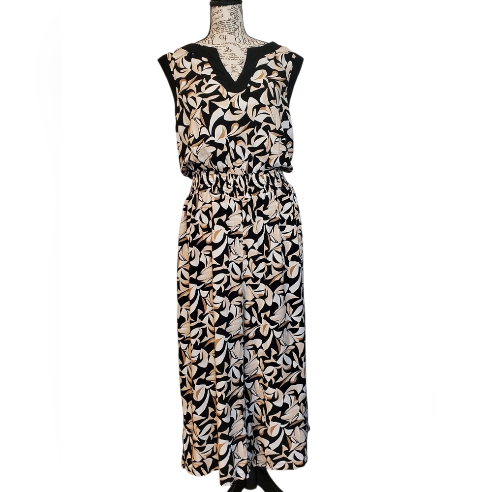 Luxology Womens Sleeveless Print Jumpsuit Size: 3X - Picture 3 of 14
